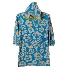 Mini Boden Robe Coverup Bath Swim Hooded Terry Cloth Floral Beach‎
